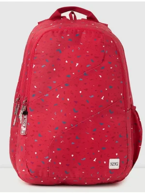 Wildcraft Wiki Printed Backpack Red Height 18 Inches