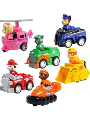 ARCADE TOYS Dogs Mini Paw Patrol Pull Back Car Toy Set For Kids 6 Pieces Multicolor