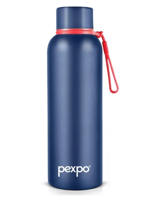 Bravo Hot & Cold Stainless Steel Water Bottle Vacuum Insulated FlaskISI Certified 700ml Denim Blue Office Home GymAdults