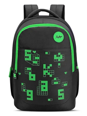 Skybags Backpack With Gaming Print Black Height 18.11 Inches