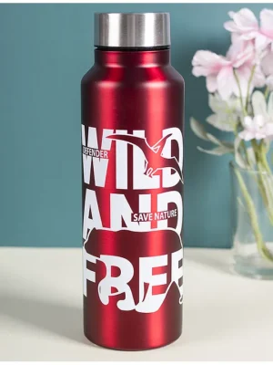 VON CASA Red Stainless Steel 750 ml Water Bottle Stainless Steel (Red)