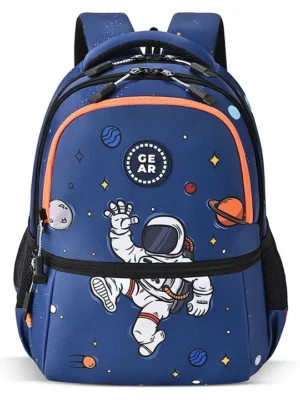 Gear Floating Astronaut Backpack 15"/20L Small Water Resistant School Bag/Casual Backpack/Daypack/Travel Backpack/Kids Bag for Boys/Girls (NavyOrange)