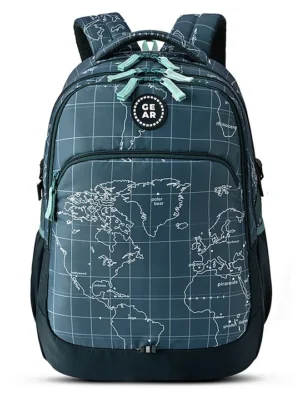 Gear Globe Trotter Backpack 19"/40L Large Water Resistant School/Casual Backpack For Kids Boys/Girls (GreenMint)