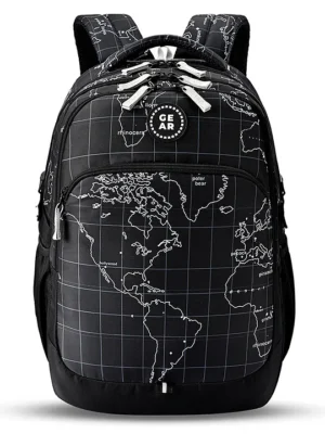Gear Globe Trotter Backpack 19"/40L Large Water Resistant School/Casual Backpack For Kids Boys/Girls (BlackGrey)