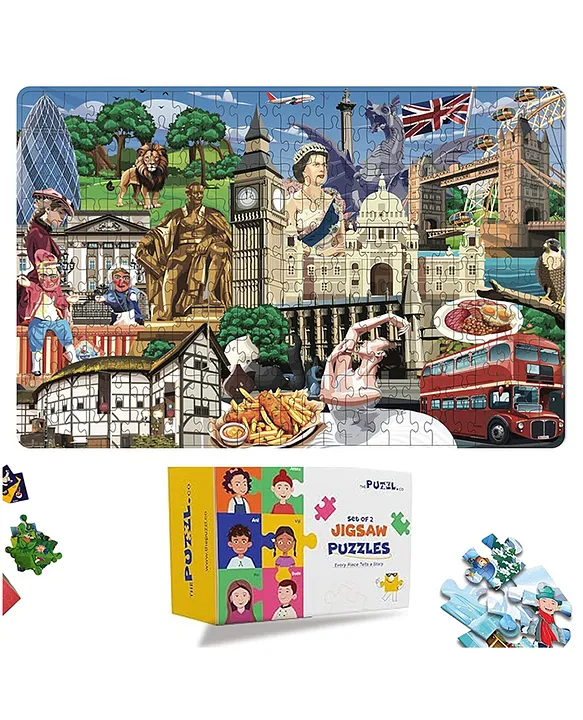 The Puzzl Co London City Jigsaw Puzzle for Kids 9+ Years & Adults (250 Pieces) Brain Booster Educational & Fun Game Travel Culture & History Learning with Informative Leaflet