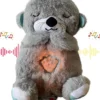 Breathing Teddy Bear Plush Sound Machine Baby Gift with Music Lights & Breathing Motion Infant Toys for Newborns Soft Breathing Stitch Teddy Color may vary Height 21 cm