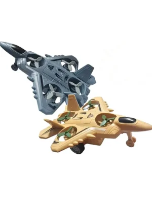 Kids Mandi Inertia Friction Army Fighter Jet Unbreakable Toy with Rotating Fans Aircraft Toys