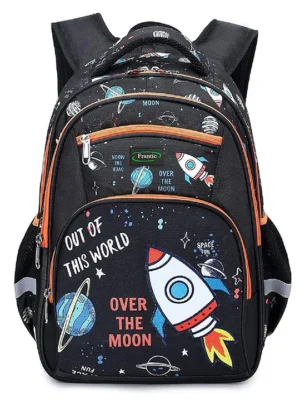 Frantic Premium Quality Black orange moon bag for Kids Height 16 Inch