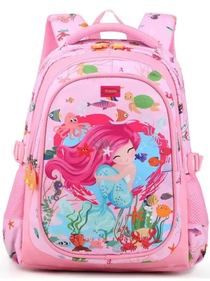 Frantic Premium Quality pink mermaid bag for Kids Height 16 Inch