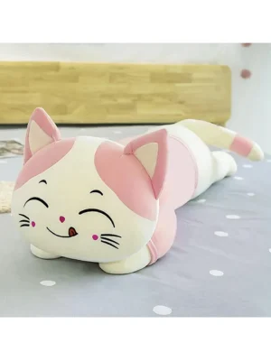 Sleeping Cat Soft Stuffed Plush Animal Toy for Kids Boys & Girls (Size: 45 cm Color: Pink)