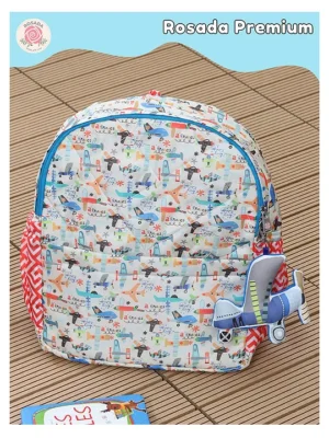 Rosada Aeroplane Backpack for Kids With Matching Keychain hanging Waterproof Trendy and Spacious Kids Backpack Stylish Bag for Kids Medium(11 Inches)
