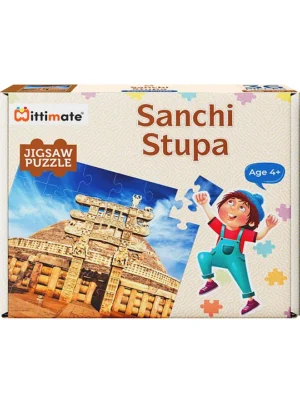 Sanchi Stupa Jigsaw Puzzle 36Piece Cardboard Puzzle for Kids Fun Learning & Perfect Birthday Gift