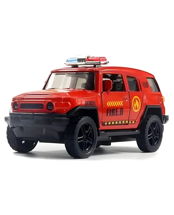 NEGOCIO Sports Model Police Jeep & Fired Car Metal Pull Back Toy Diecast Toy Cars with Openable Doors for Kids PACK OF 1 COLOR MAY VARY
