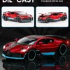 Fiddlerz DieCast Car Toy 1:32 Scale with Pull Back Action LED Lights Openable Doors Realistic Sound Supercar Premium Collectible Model Metal Car for Kids and Adults (Red)
