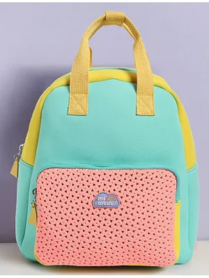 Mi Arcus Rectangular Shape Backpack for Preschool Kindergarden K.G1 K.G2 School Picnic Travel Bag for Kids Multicolor Height 10.5 Inches