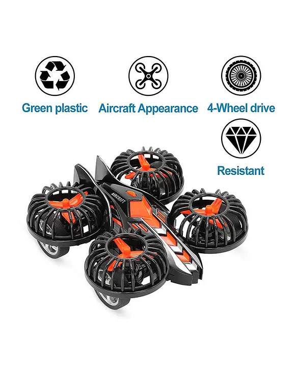 SANJARY Car Friction Powered Quadcopter car Toy for Kids with Rotating Blades car color design may vary