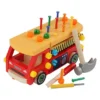 YAMAMA Wooden Multifunctional DIY Assembly Nut Truck Toys For Kids Montessori Workbench Tool Box For Kids Wooden Truck Toy With Tool Set Multicolor