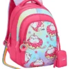Genie Safari Caticorn 20 Litres School Backpack with Kitty Print Pink Height 15 Inches