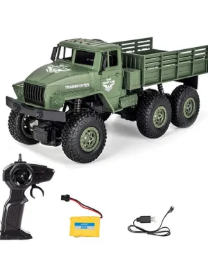 Magicwand Plastic R/c Rechargeable 4 Wheel Drive OffRoad US Military Truck with LED Headlights Random Color Pack of 1