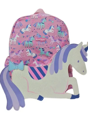 Cots and Cuddles 3D Unicorn Design with Front pocket Lightweight Backpack for Toddler Kids Perfect for Preschool & Outings Height 14 inches
