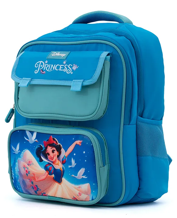 Novex Disney 22 L Backpack Princess School Bag for Kids Durable Lightweight & Spacious (Blue) 15.5 Inch 3 to 6 Years