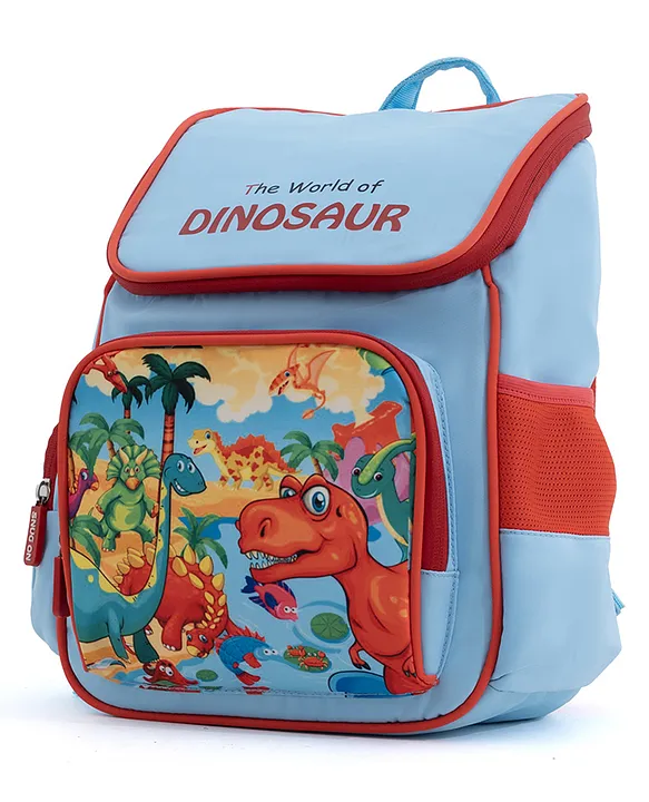 Novex SnugOn 15 L Backpack Dinosaur Kids Backpack Ideal for School Picnics & Day Trips (Blue Red) 13 Inch 3 to 6 Years