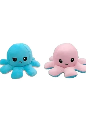 Reversible Octopus Plush Soft Stuffed Animal Toy for Kids Baby Girl Birthday Gifts Pack of 2 (Color: May Vary Size: 20 cm)