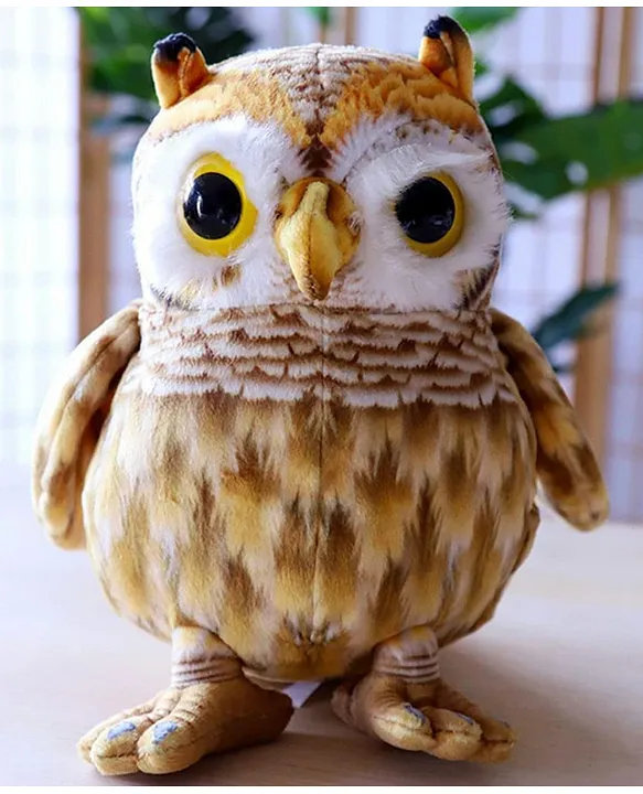 Owl Soft Stuffed Plush Bird Toy for Kids Boys & Girls Birthday Gifts (Size: Length 35 cm Color: White & Brown)