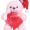 Cute Santa Christmas Teddy Soft Stuffed Plush Toy for Kids Boys & Girls Birthday Gift (Color: Pink Size: Height 15 cm)