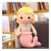 Little Hunk Soft Plush Mermaid Princess Doll with Crown Stuffed Toy for Girls Pink Tail Cuddly Bedtime Toy Gift for Kids 30 cm (Pink)
