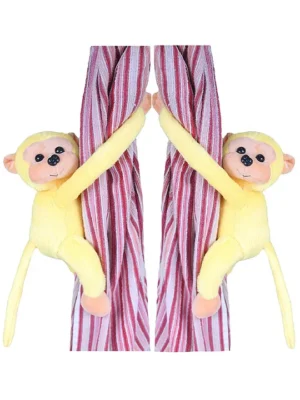 2 Pcs Monkey Soft Stuffed Plush Animal Hanging Toy For Kids Boys & Girls Home Decoration (Size: 28 cm Color: Yellow)