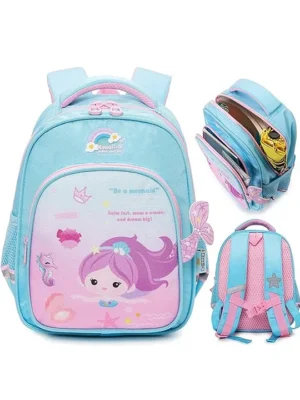 SANJARY Sanjary Cute Mermaid Design & Comfortable Shoulder School Backpack for Kids 12.6 inch color design may vary