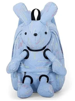 HAPPY HUES Happy Hues 3D Bunny Backpack for Kids 15 inch 12 Litre Lightweight & Waterproof School Bag with Multiple Compartments Perfect for Kids Blue