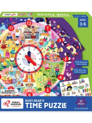 Busy Bear Time Puzzle Jigsaw Puzzle for Kids 36 Years Educational & Learning Toys for Ages 4 5 Year Old; Gift for Kids Toddler Preschool