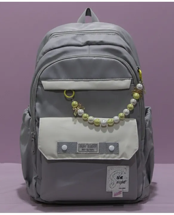Rushabh Novelty Cute design backpack for school office and travel spacious compartments bags for boys and girls School Bag 8473Grey18 InchSylish Bag