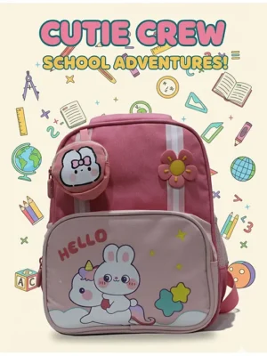 Rushabh Novelty School Bag 8027Pink12 InchHello