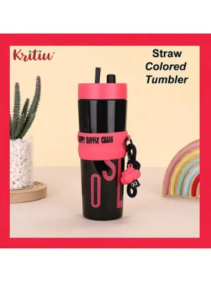 Printed Tumbler With LidSipperBPA FreeLeak ResistantFreezer Safe 950 mlPerfect for Kids And Adults Red