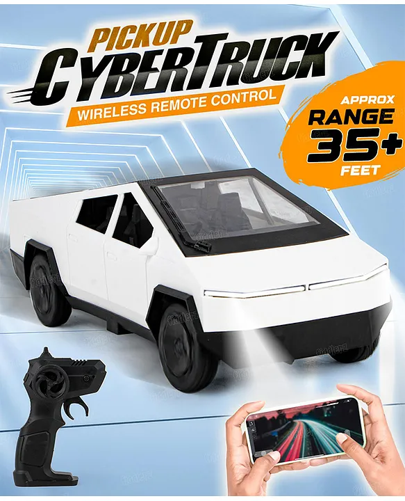 Fiddlerz Remote Control Car for kids 1:14 Scale RC Truck with Bluetooth App Control Lights and Sound Rechargeable Battery MultiDirectional RC Toy Car For Boys and Girls (White)