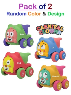 ADKD Friction Powered Carnival Clowns Candy Vehicles Toys Pack of 2 (Random Color & Design)
