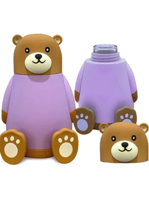 Cute Bear Water Bottle 320ml (Purple)