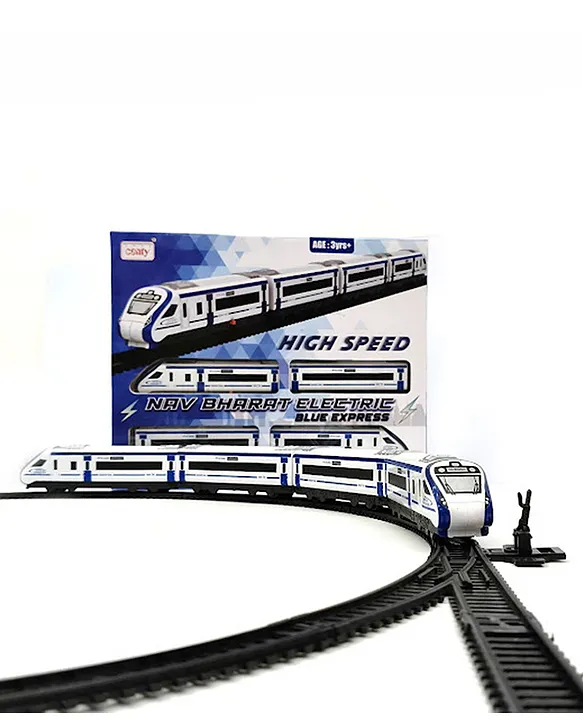 Centy Nav Bharat Express Toy Train Set with Track Charger Blue