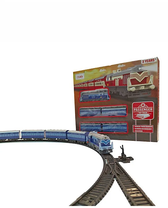 Centy Passenger Toy Train Set with Track Changer feature Blue