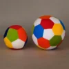 Dukiekooky Plush Rattle Ball Set Pack of 2 17 cm and 10 cm Soft Stuffed Toys for Kids Multicolour Height 17 & 10 cm