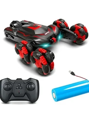 Kids Mandi Stunt Laser Max 6Wheel RC Stunt Car 360 Spinning HighSpeed Drift Telescopic Rotation Climbing RemoteControlled Toy