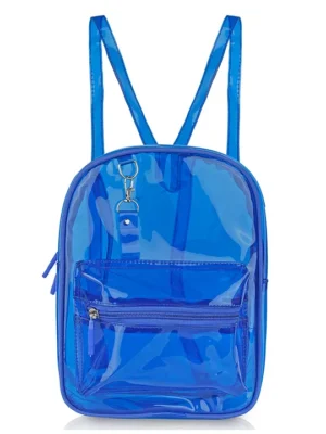 Echo Boomers Stylish Transparent Jelly Backpack Blue Height 11 Inches