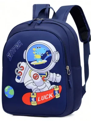 SANJARY Cartoon Mini Backpack School Bag 12.8 inch with astro design for kids color design may vary Height 13 Inches