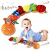Little Hygger Caterpillar Toy Soft Sensory Plush for Babies with Crinkle Textures & Sound (Newborn to 12 Months Tummy Time Toy) Height 20 cm