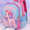 SYGA Kids Backpack Fairy Tale Unicorn Design with Waterproof School Bag for 6 to 9 Years School Students (Pink & Sky Blue) Height 16 Inches