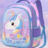 SYGA Kids Backpack Fairy Tale Colorful Unicorn with Waterproof School Bag for 3 to 6 Years School Students (Purple) Height 14 Inch