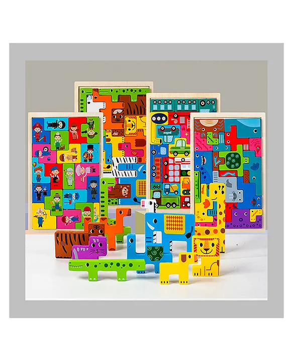 Wooden Puzzle Toyanimals Shape Jigsaw Puzzleearly Learning Brain Teaser Game310 Yearsmulticolorrandom Designpack of 1